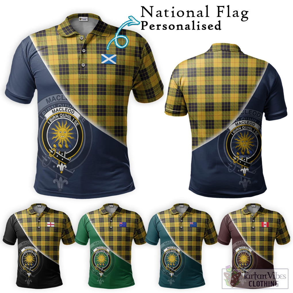 MacLeod of Lewis Ancient Tartan Polo Shirt with Personalised National Flag and Family Crest Half Style Maroon - Tartanvibesclothing Shop