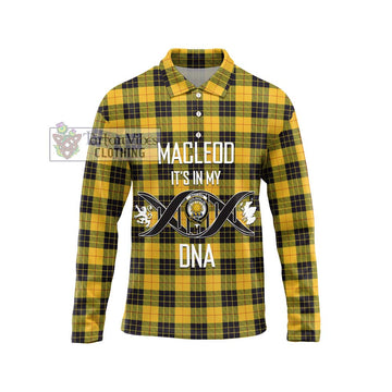 MacLeod of Lewis Ancient Tartan Long Sleeve Polo Shirt with Family Crest DNA In Me Style