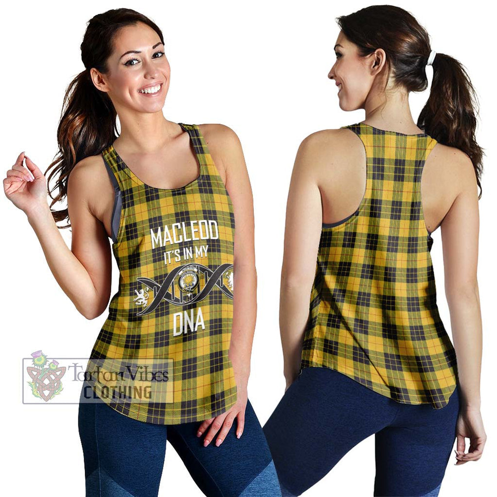 MacLeod of Lewis Ancient Tartan Women's Racerback Tanks with Family Crest DNA In Me Style 4XL - Tartanvibesclothing Shop