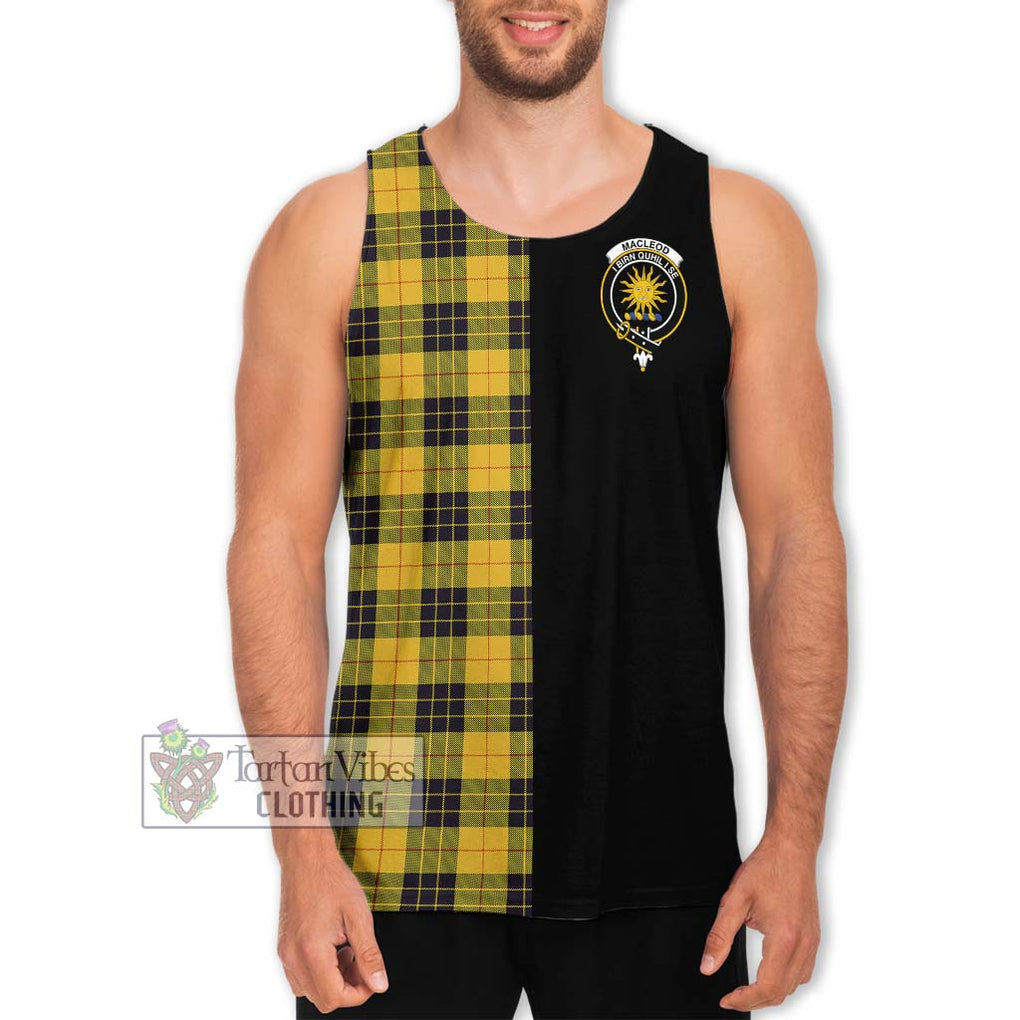 MacLeod of Lewis Ancient Tartan Men's Tank Top with Family Crest and Half Of Me Style Men - Tartanvibesclothing Shop