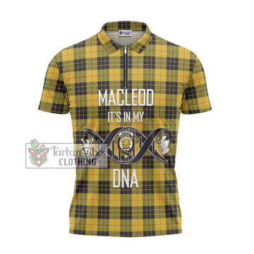 MacLeod of Lewis Ancient Tartan Zipper Polo Shirt with Family Crest DNA In Me Style