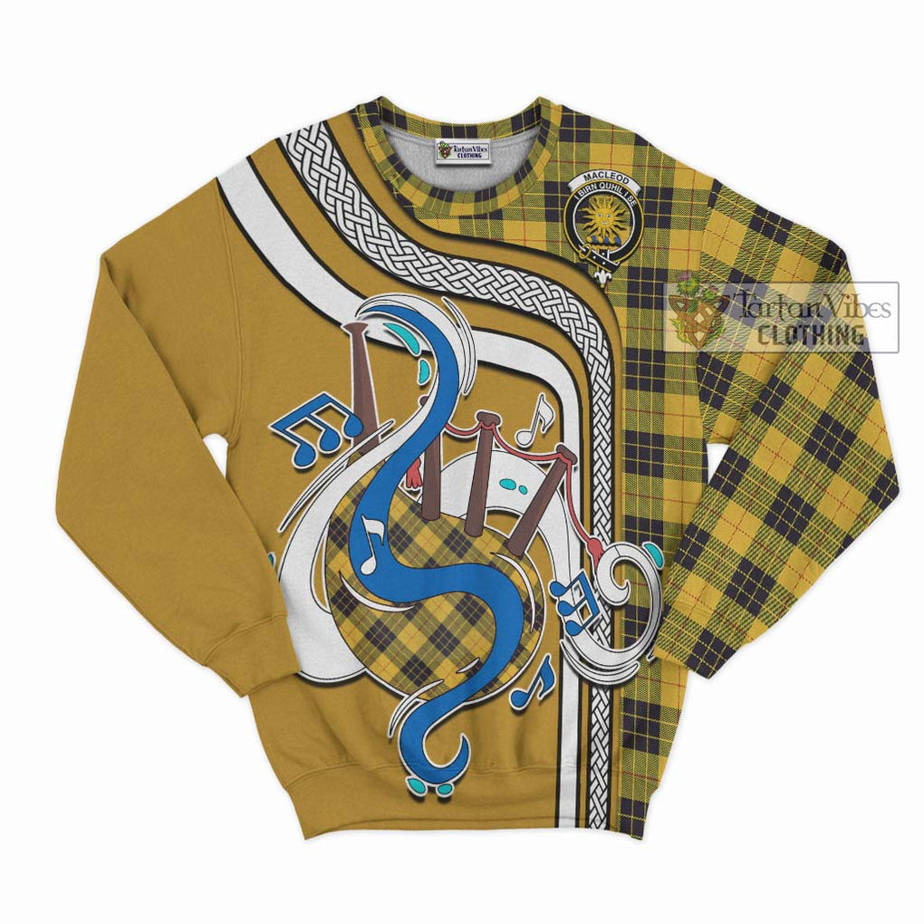 Tartan Vibes Clothing MacLeod of Lewis Ancient Tartan Sweatshirt with Epic Bagpipe Style