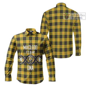 MacLeod of Lewis Ancient Tartan Long Sleeve Button Shirt with Family Crest DNA In Me Style