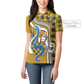 MacLeod of Lewis Ancient Tartan Women's Polo Shirt with Epic Bagpipe Style