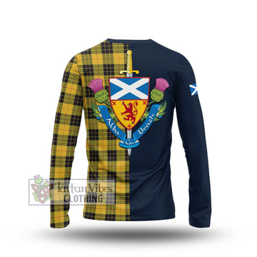 MacLeod of Lewis Ancient Tartan Long Sleeve T-Shirt Alba with Scottish Lion Royal Arm Half Style