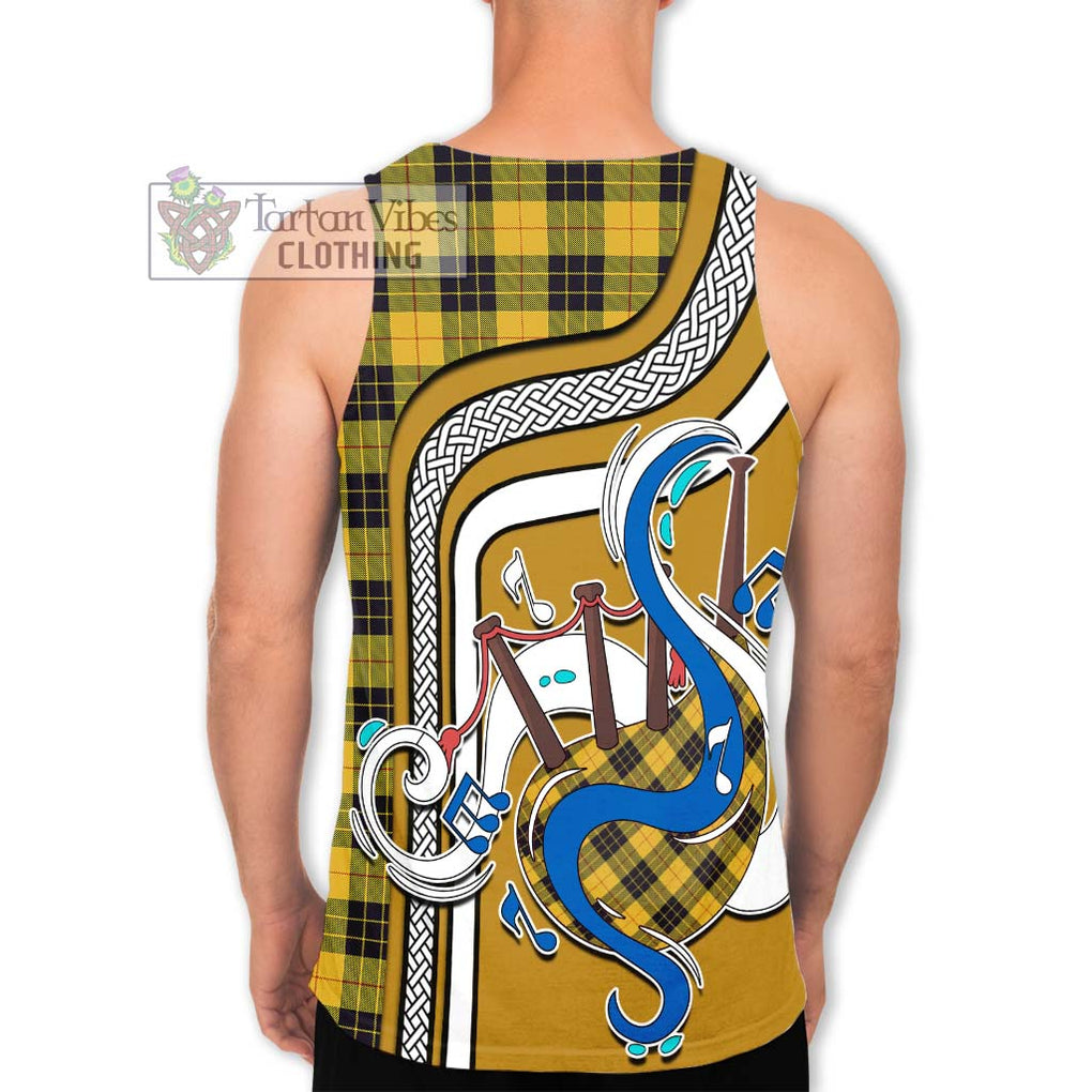 MacLeod of Lewis Ancient Tartan Men's Tank Top with Epic Bagpipe Style - Tartanvibesclothing Shop