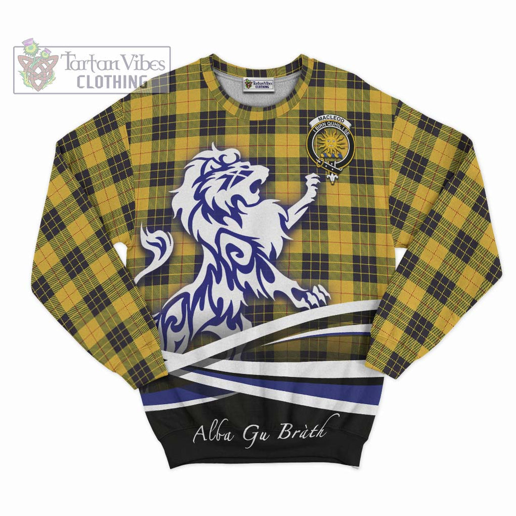 MacLeod of Lewis Ancient Tartan Sweatshirt with Alba Gu Brath Regal Lion Emblem - Tartanvibesclothing Shop