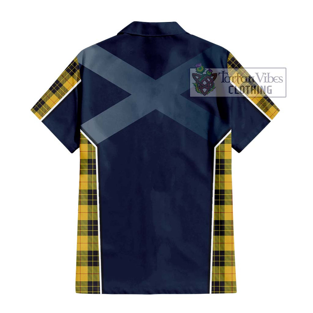 MacLeod of Lewis Ancient Tartan Short Sleeve Button Shirt with Family Crest and Lion Rampant Vibes Sport Style - Tartan Vibes Clothing