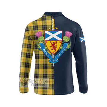 MacLeod of Lewis Ancient Tartan Long Sleeve Polo Shirt Alba with Scottish Lion Royal Arm Half Style