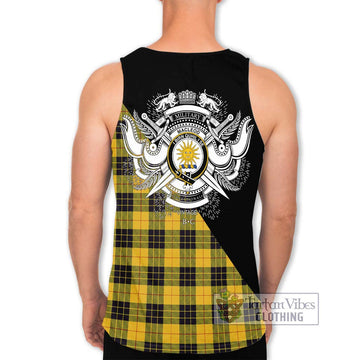 MacLeod of Lewis Ancient Tartan Men's Tank Top with Family Crest and Military Logo Style