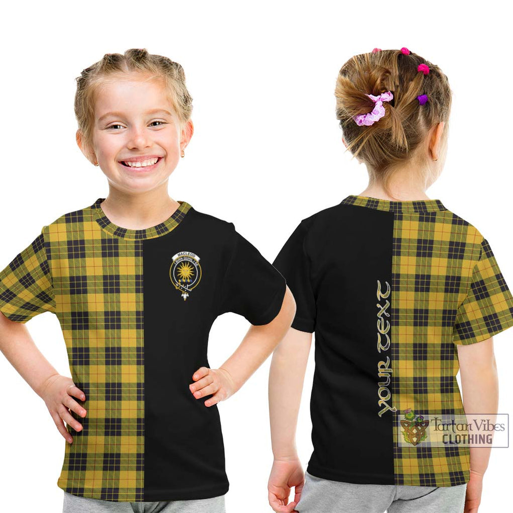 MacLeod of Lewis Ancient Tartan Kid T-Shirt with Family Crest and Half Of Me Style - Tartanvibesclothing Shop