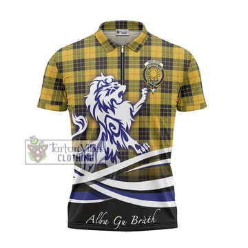 MacLeod of Lewis Ancient Tartan Zipper Polo Shirt with Alba Gu Brath Regal Lion Emblem