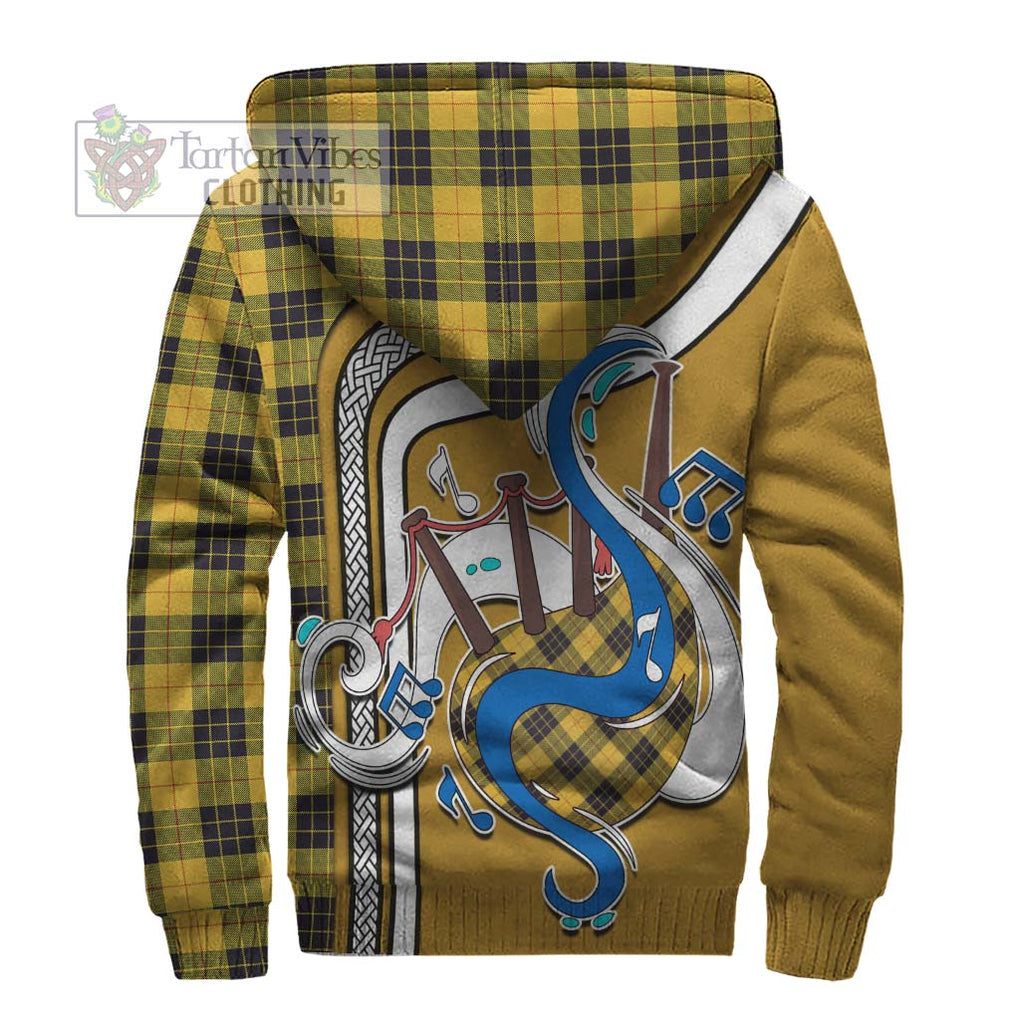 MacLeod of Lewis Ancient Tartan Sherpa Hoodie with Epic Bagpipe Style - Tartanvibesclothing Shop