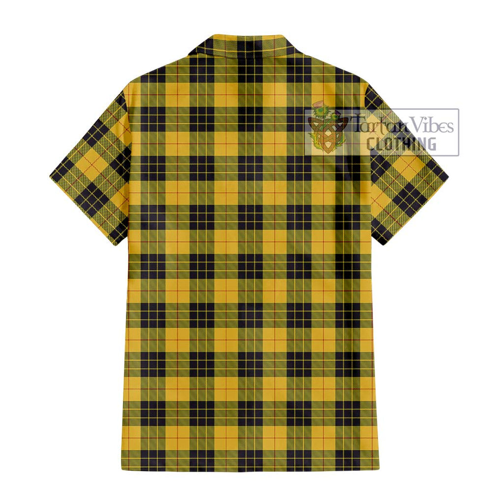 MacLeod of Lewis Ancient Tartan Short Sleeve Button Shirt with Family Crest DNA In Me Style - Tartanvibesclothing Shop