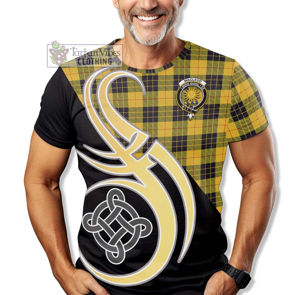 Tartan Vibes Clothing MacLeod of Lewis Ancient Tartan T-Shirt with Family Crest and Celtic Symbol Style