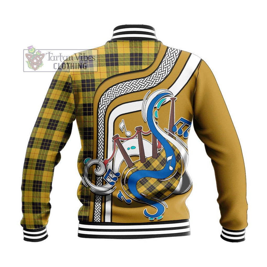 Tartan Vibes Clothing MacLeod of Lewis Ancient Tartan Baseball Jacket with Epic Bagpipe Style