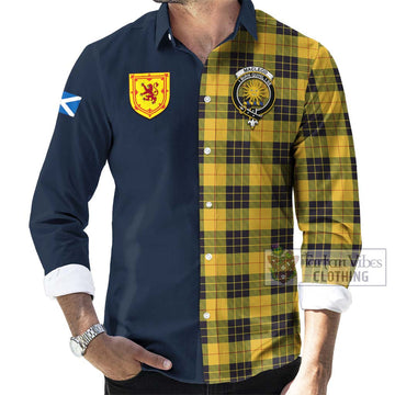 MacLeod of Lewis Ancient Tartan Long Sleeve Button Shirt Alba with Scottish Lion Royal Arm Half Style