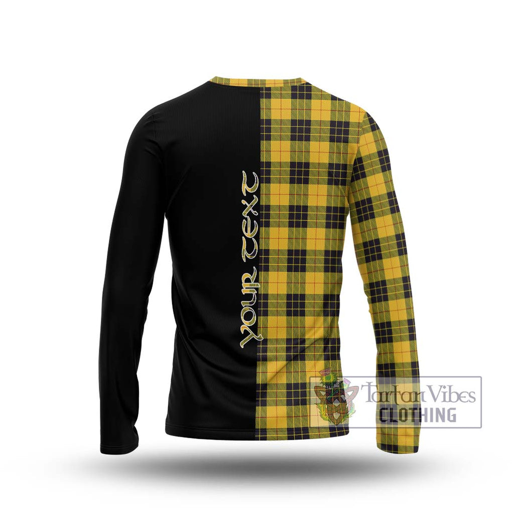 MacLeod of Lewis Ancient Tartan Long Sleeve T-Shirt with Family Crest and Half Of Me Style - Tartanvibesclothing Shop