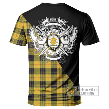 MacLeod of Lewis Ancient Tartan T-Shirt with Family Crest and Military Logo Style