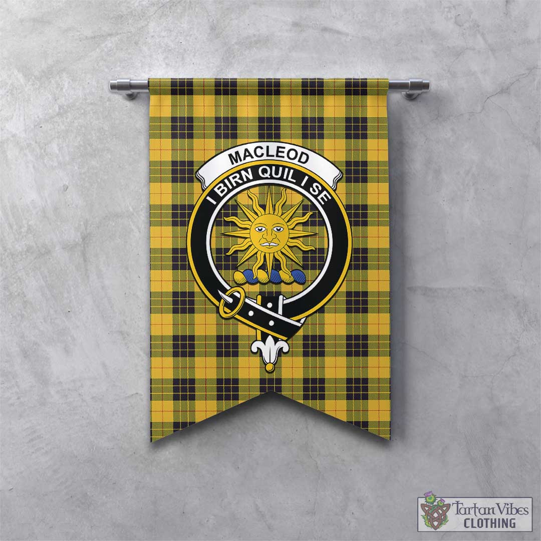 MacLeod of Lewis Ancient Tartan Gonfalon, Tartan Banner with Family Cr