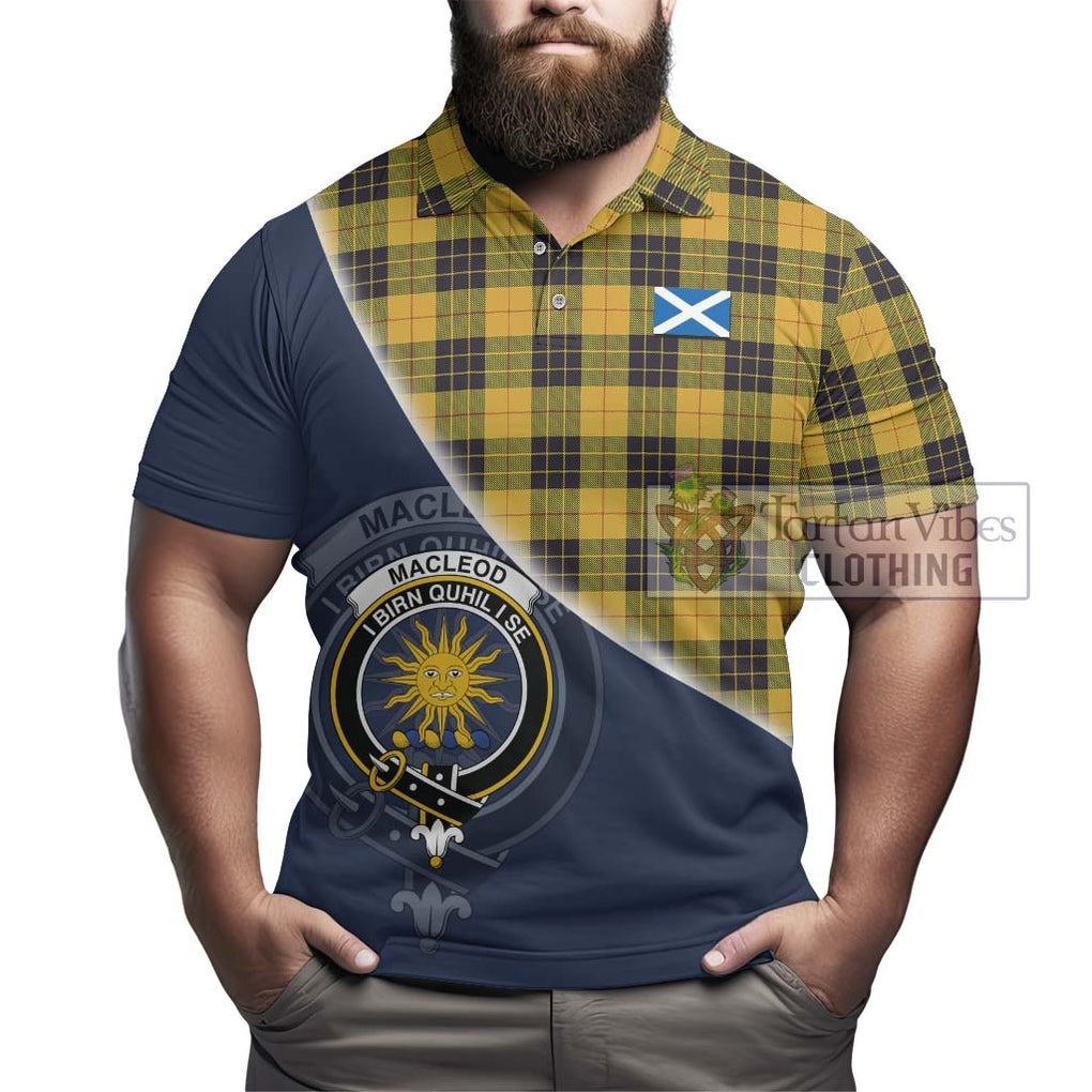 MacLeod of Lewis Ancient Tartan Polo Shirt with Personalised National Flag and Family Crest Half Style - Tartanvibesclothing Shop