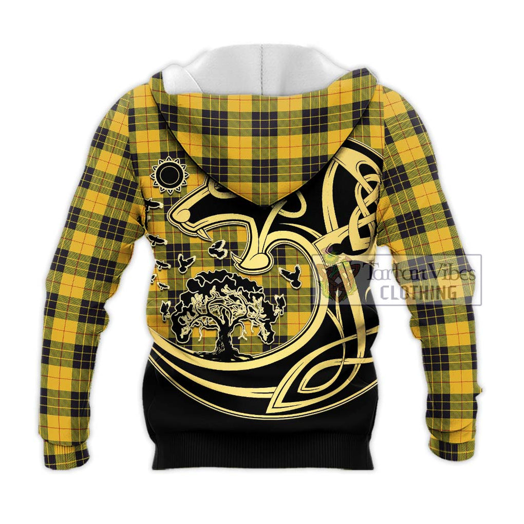 MacLeod of Lewis Ancient Tartan Knitted Hoodie with Family Crest Celtic Wolf Style - Tartan Vibes Clothing