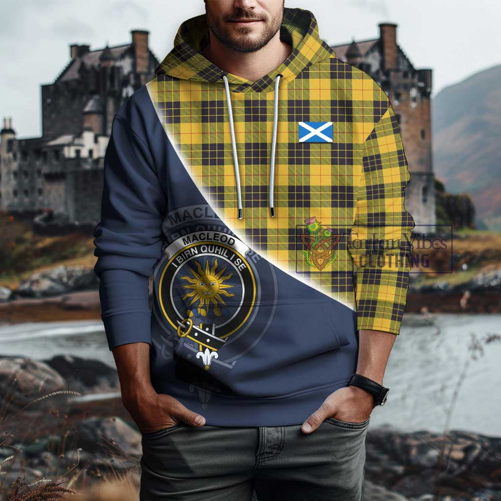 MacLeod of Lewis Ancient Tartan Hoodie with Personalised National Flag and Family Crest Half Style - Tartanvibesclothing Shop