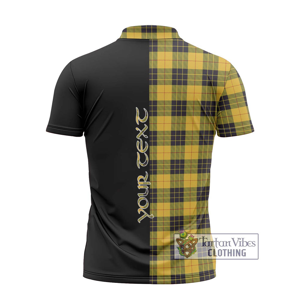 MacLeod of Lewis Ancient Tartan Zipper Polo Shirt with Family Crest and Half Of Me Style - Tartanvibesclothing Shop