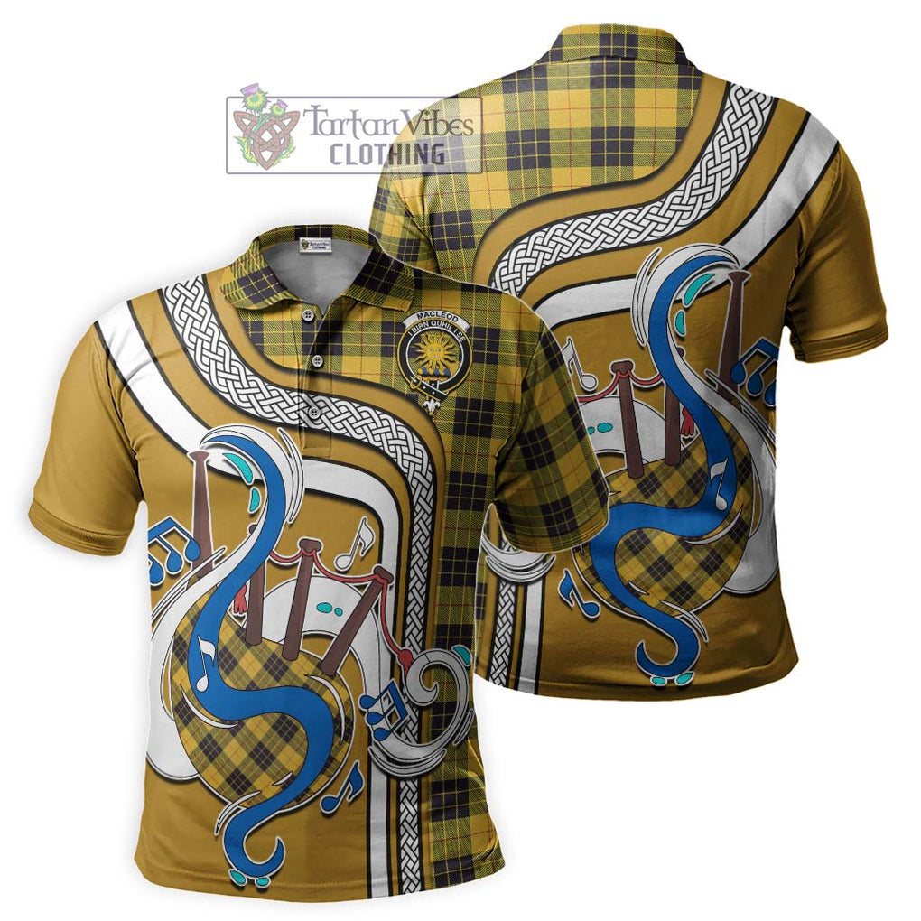 Tartan Vibes Clothing MacLeod of Lewis Ancient Tartan Polo Shirt with Epic Bagpipe Style