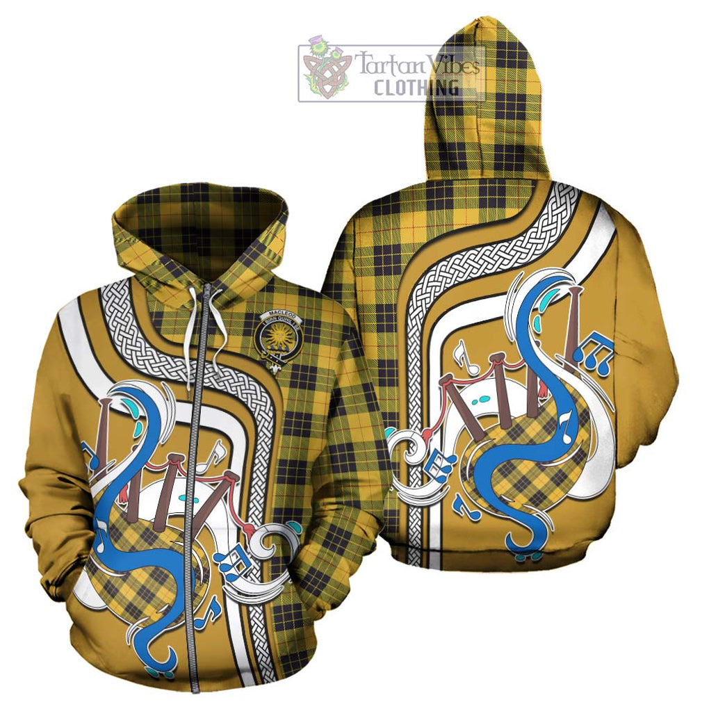 MacLeod of Lewis Ancient Tartan Hoodie with Epic Bagpipe Style - Tartanvibesclothing Shop