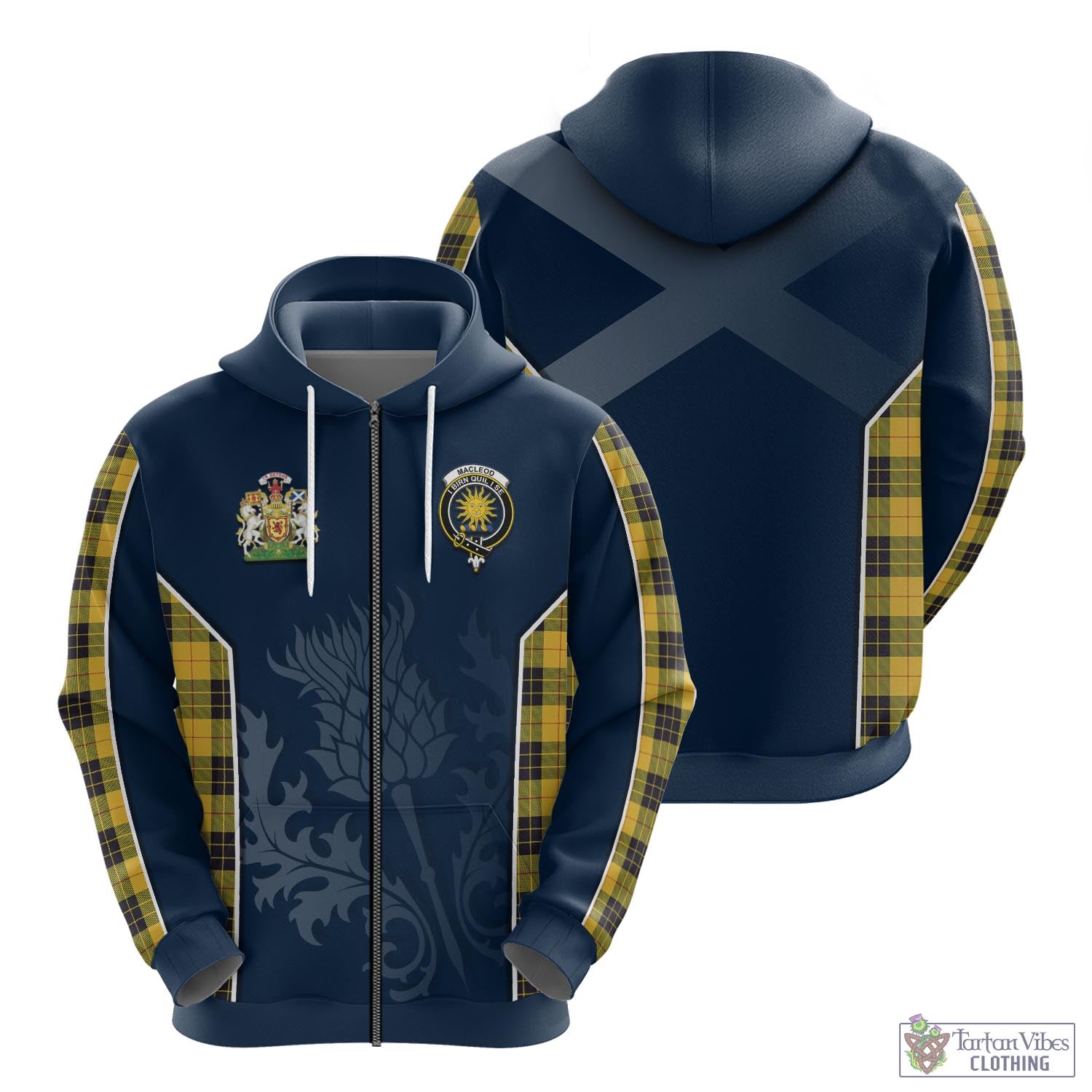 Tartan Vibes Clothing MacLeod of Lewis Ancient Tartan Hoodie with Family Crest and Scottish Thistle Vibes Sport Style