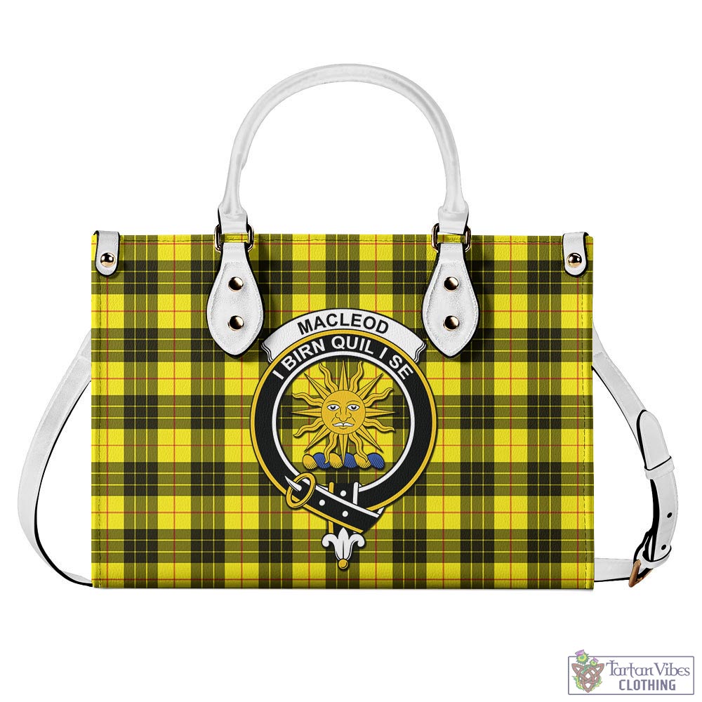 Tartan Vibes Clothing MacLeod of Lewis Modern Tartan Luxury Leather Handbags with Family Crest