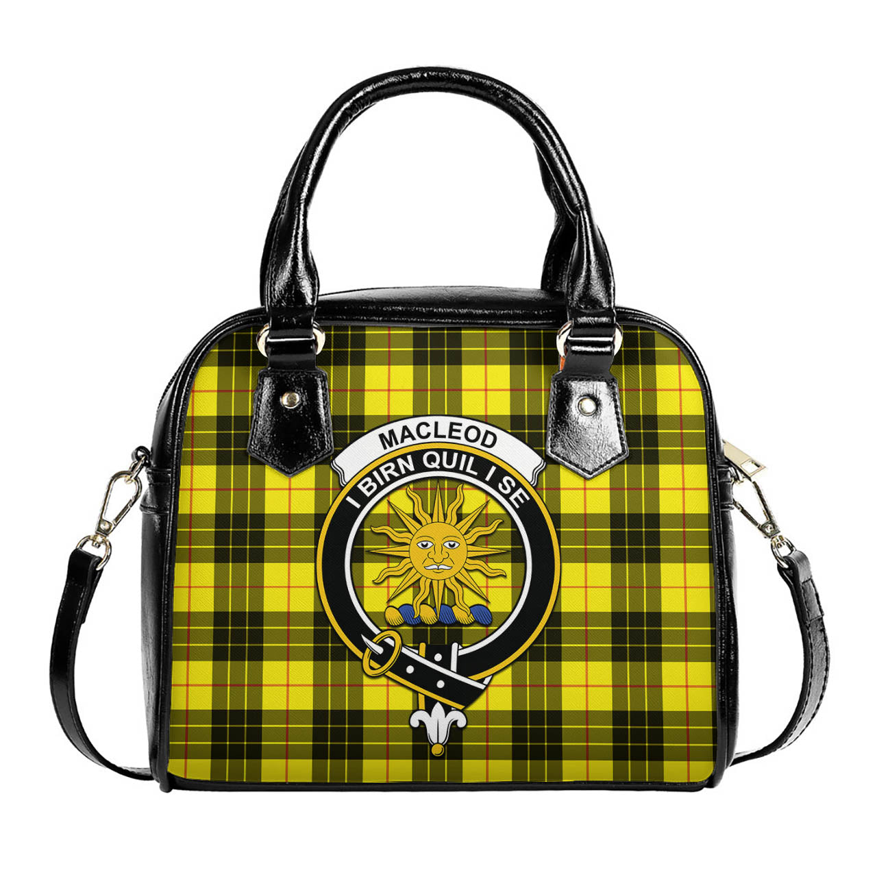 MacLeod of Lewis Modern Tartan Shoulder Handbags with Family Crest One Size 6*25*22 cm - Tartanvibesclothing