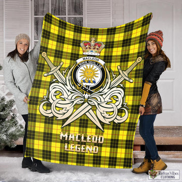 MacLeod (McLeod) Tartan Blanket with Clan Crest and the Golden Sword of Courageous Legacy