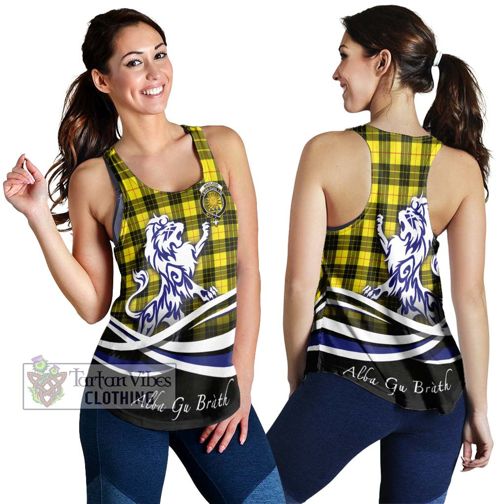 MacLeod (McLeod) Tartan Women's Racerback Tanks with Alba Gu Brath Regal Lion Emblem 4XL - Tartanvibesclothing Shop