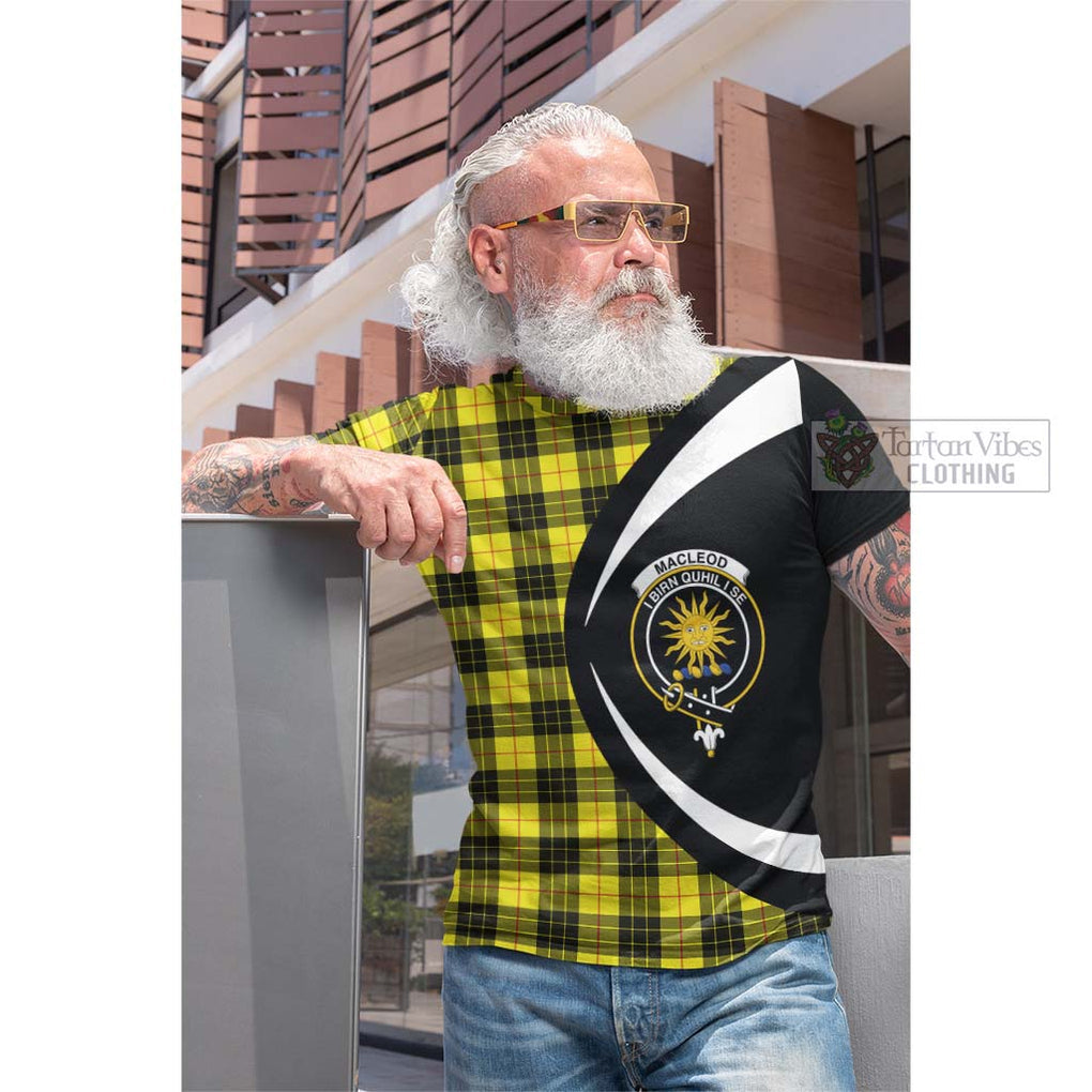 Tartan Vibes Clothing MacLeod of Lewis Modern Tartan Cotton T-shirt with Family Crest Circle Style