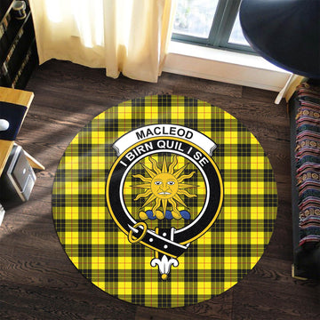 MacLeod (McLeod) Tartan Round Rug with Family Crest