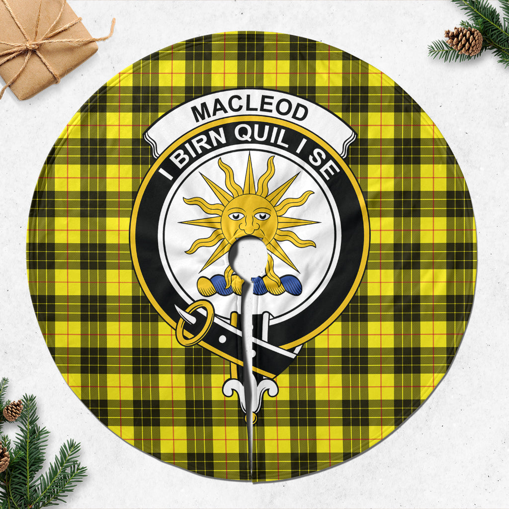 MacLeod of Lewis Modern Tartan Christmas Tree Skirt with Family Crest - Tartanvibesclothing