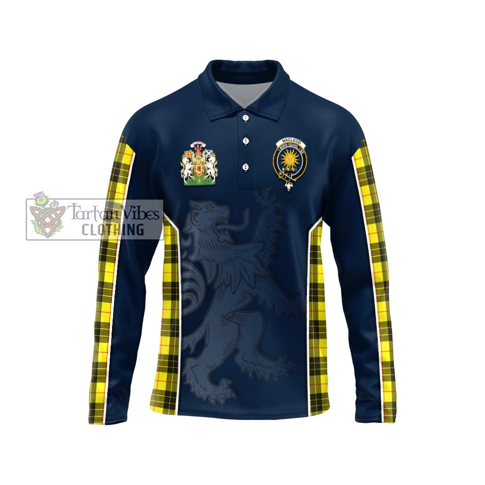 MacLeod (McLeod) Tartan Long Sleeve Polo Shirt with Family Crest and Lion Rampant Vibes Sport Style Unisex - Tartan Vibes Clothing