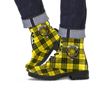 MacLeod (McLeod) Tartan Leather Boots with Family Crest