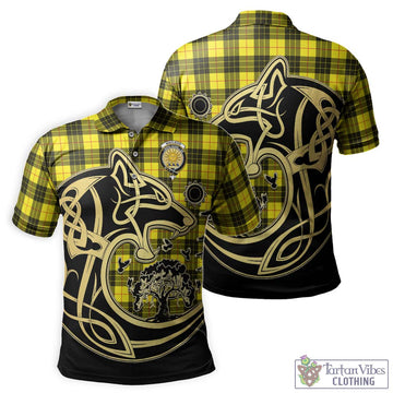 MacLeod (McLeod) Tartan Polo Shirt with Family Crest Celtic Wolf Style