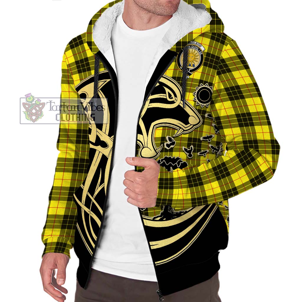 MacLeod (McLeod) Tartan Sherpa Hoodie with Family Crest Celtic Wolf Style Unisex S - Tartan Vibes Clothing