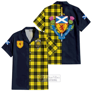 MacLeod (McLeod) Tartan Short Sleeve Button Shirt Alba with Scottish Lion Royal Arm Half Style