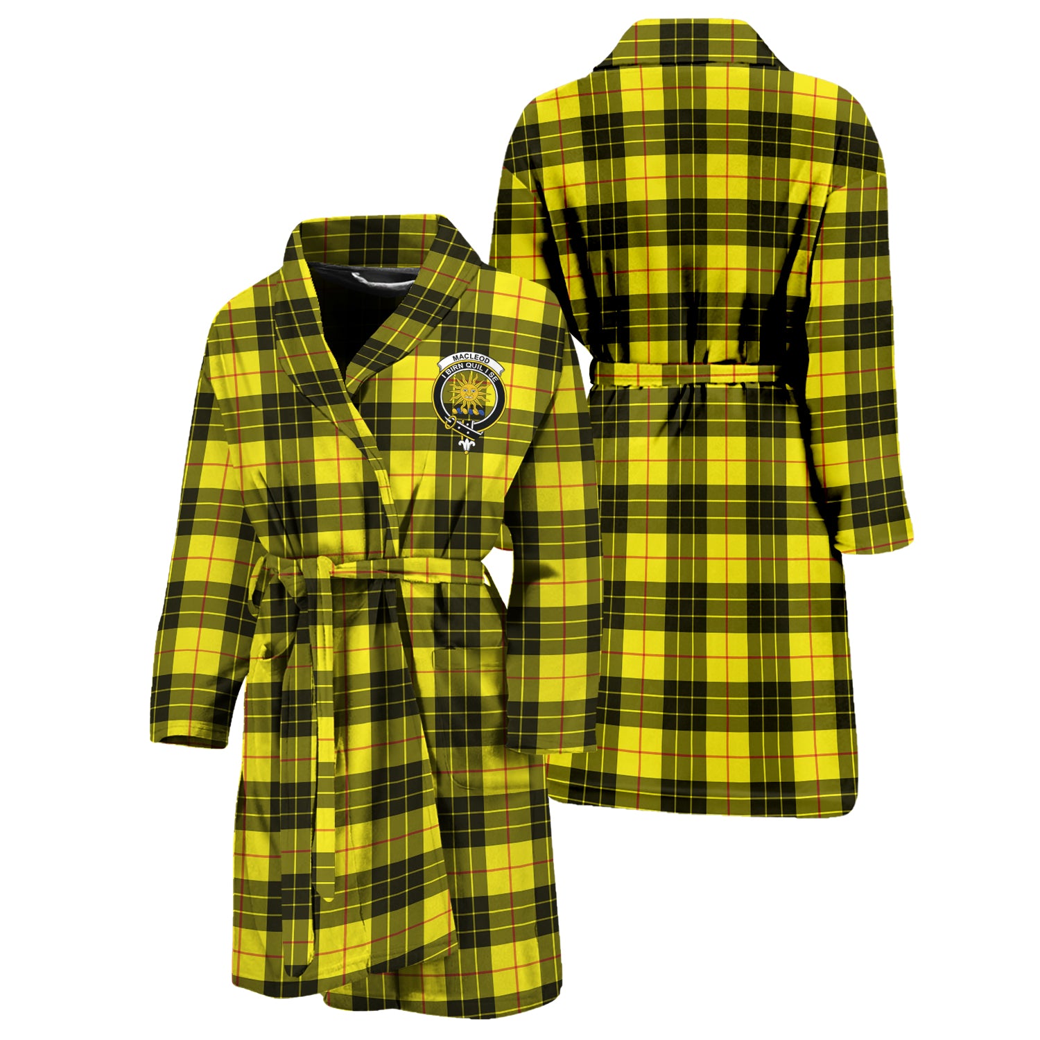 MacLeod (McLeod) Tartan Bathrobe with Family Crest Unisex S - Tartan Vibes Clothing