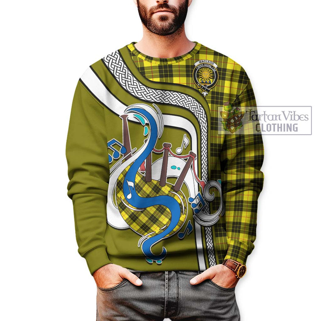 Tartan Vibes Clothing MacLeod of Lewis Modern Tartan Sweatshirt with Epic Bagpipe Style