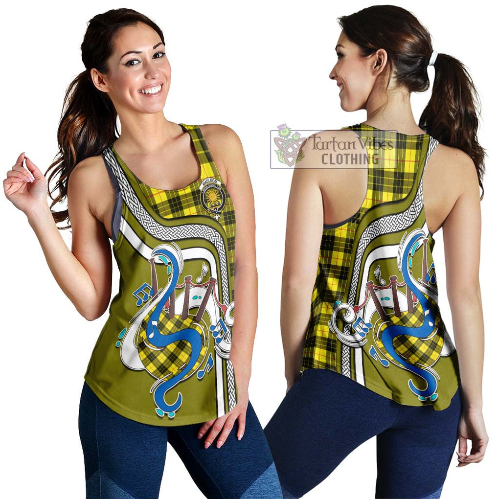 MacLeod (McLeod) Tartan Women's Racerback Tanks with Epic Bagpipe Style 4XL - Tartanvibesclothing Shop