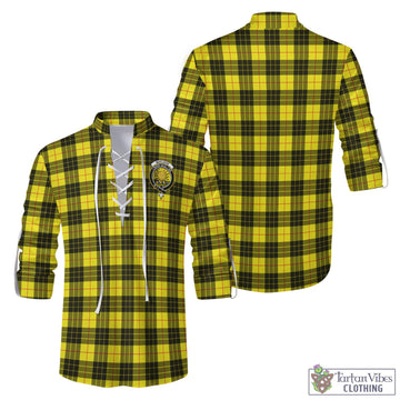 MacLeod (McLeod) Tartan Men's Scottish Traditional Jacobite Ghillie Kilt Shirt with Family Crest