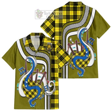 MacLeod (McLeod) Tartan Short Sleeve Button Shirt with Epic Bagpipe Style