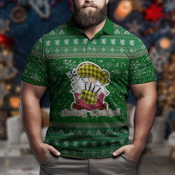 MacLeod (McLeod) Clan Christmas Family Polo Shirt with Funny Gnome Playing Bagpipes