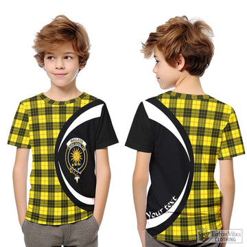 MacLeod (McLeod) Tartan Kid T-Shirt with Family Crest Circle Style